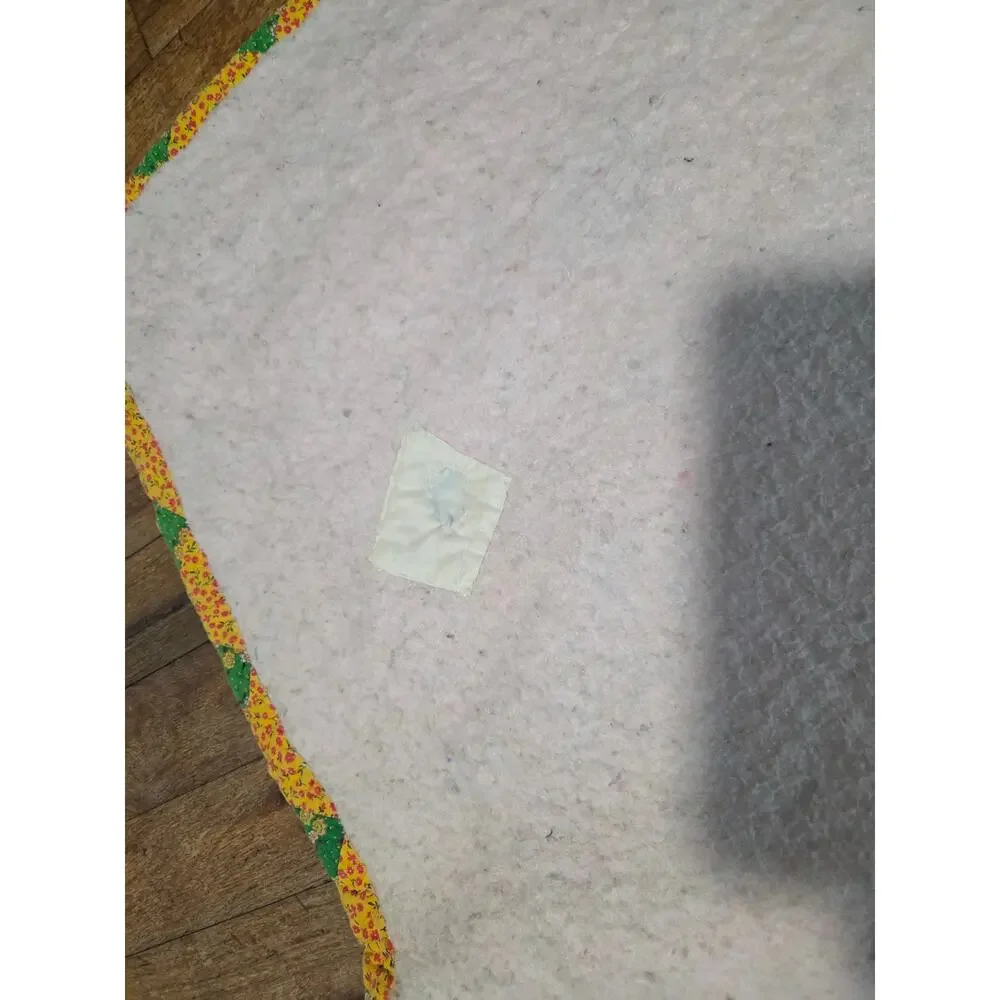 Vtg Trip Around the World Quilt Hand Sewn 78x68 Pastel Postage Stamp Flour Sack